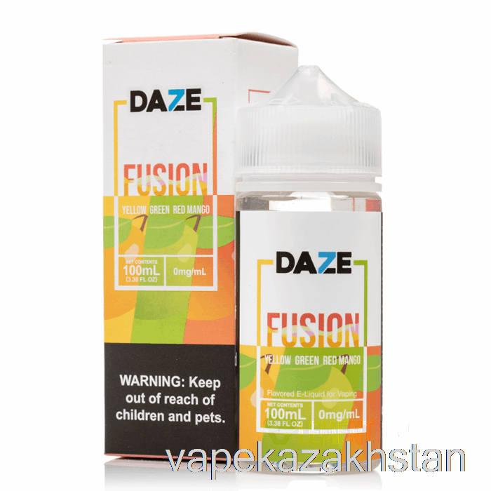 Vape Smoke Yellow Green Red Mango - 7 Daze Fusion - 100mL 0mg